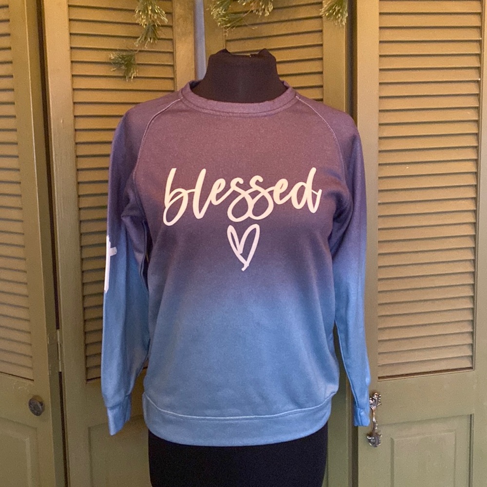 Blessed Jesus has my Back Ombré Sweatshirt Small